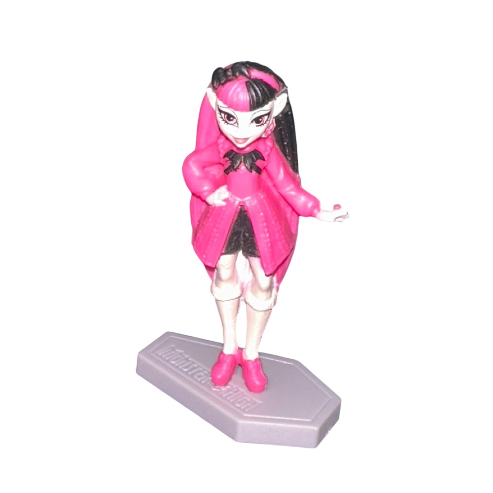 Mattel Monster High Draculaura Mini Figure Coffin Base Pink Black cake topper
